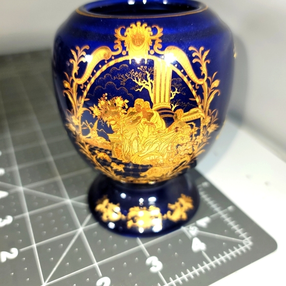 Limoges Accents Vintage Limoges Blue And Gold Porcelain Vase Poshmark
